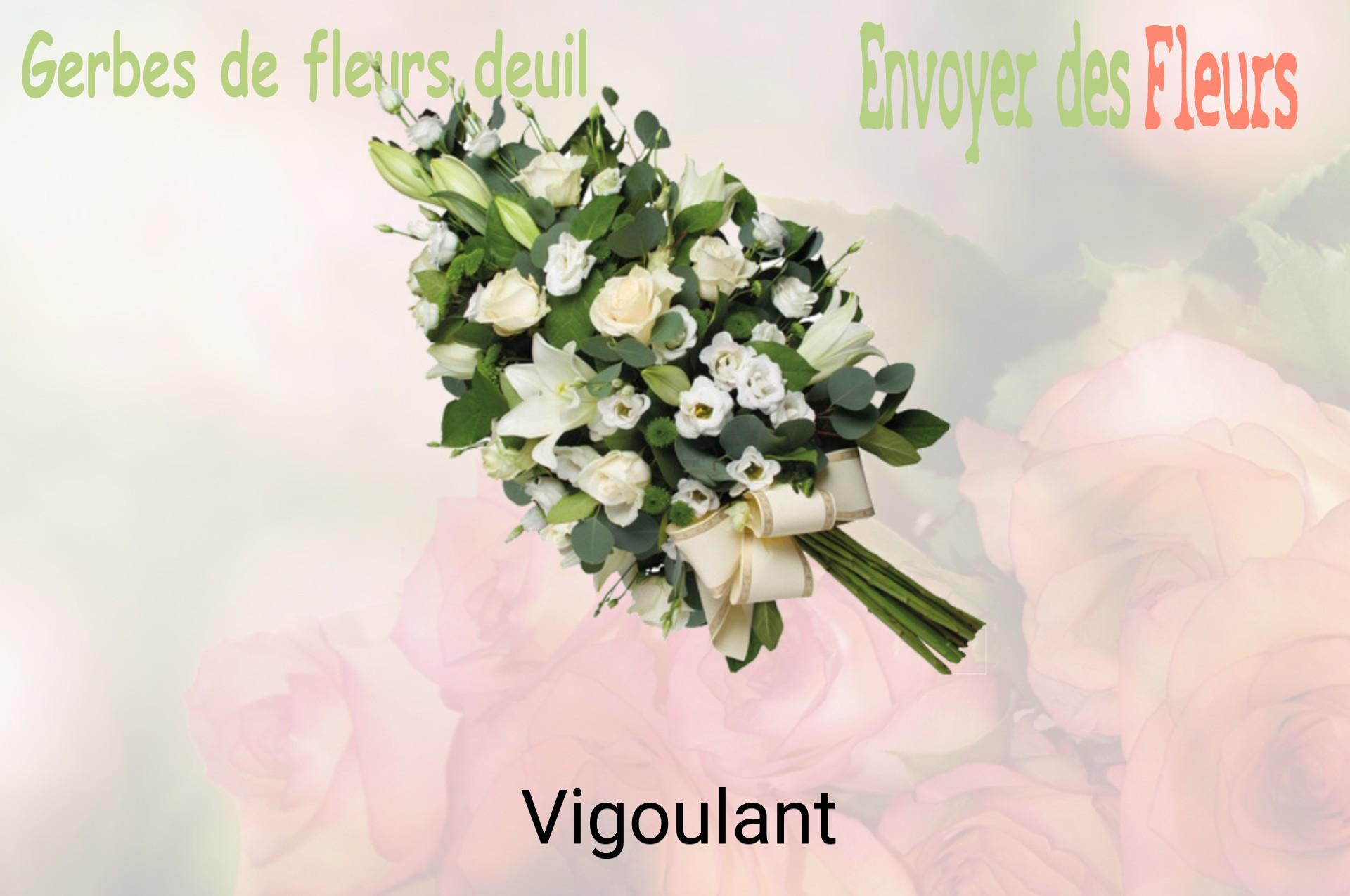 Gerbe de fleurs de deuil livrée à Vigoulant